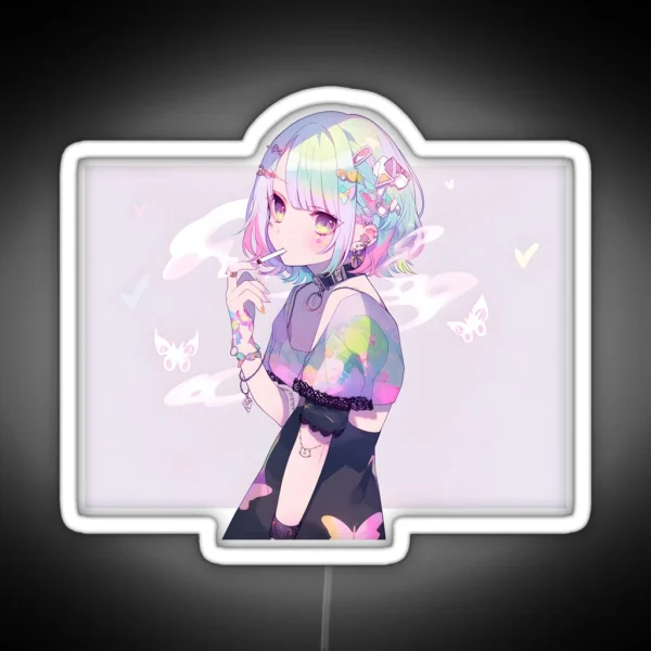 Cutecore Pastel Anime Girl RGB Neon Sign