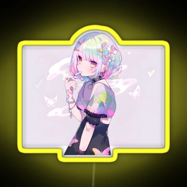 Cutecore Pastel Anime Girl RGB Neon Sign