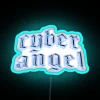 Retro futuristic Cybercore design with vibrant RGB neon lighting accents
