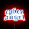 Neon Y2K aesthetic with Cyber Angel Cybercore design accents