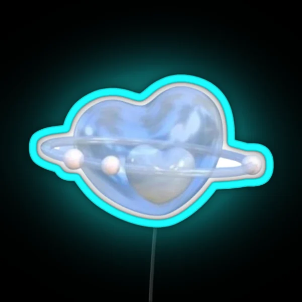 Cyber Blue Heart Y2k Pinterest Led Gorpcore RGB Neon Sign
