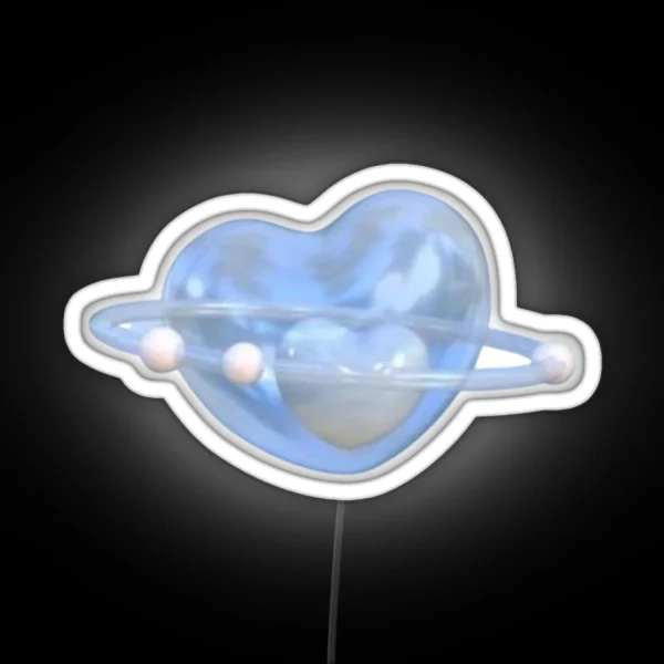 Cyber Blue Heart Y2k Pinterest Led Gorpcore RGB Neon Sign