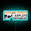 Neon cyber security hacking tools database illuminated with RGB glow