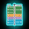 RGB Neon Sign: Cyber Security Networker's OSI Model vs TCP/IP Knowledge