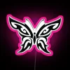 Vibrant cybergoth black butterfly neon art display wall decoration sign