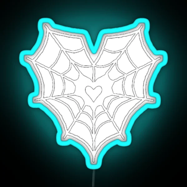 Cyber Y2k Spiderweb Heart RGB Neon Sign