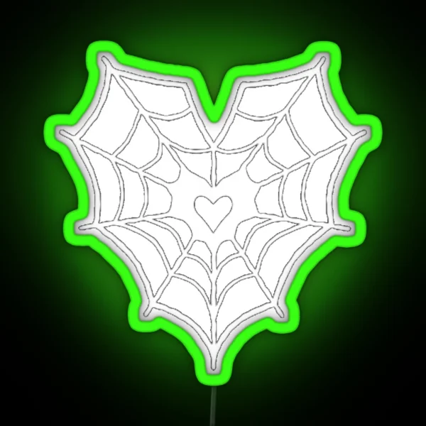Cyber Y2k Spiderweb Heart RGB Neon Sign
