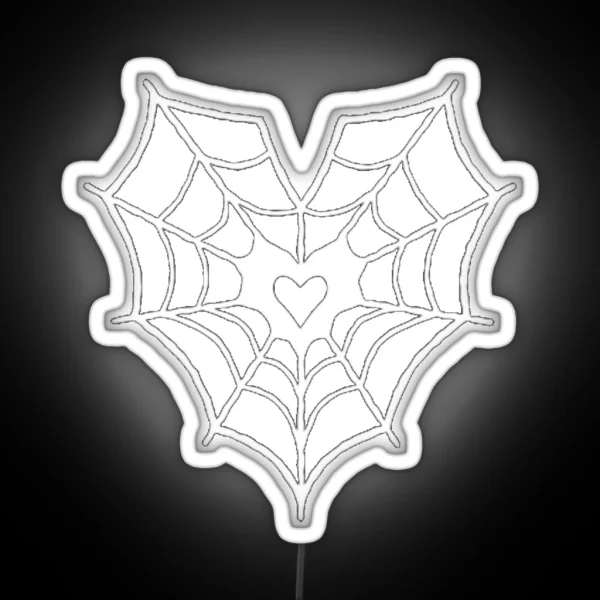 Cyber Y2k Spiderweb Heart RGB Neon Sign