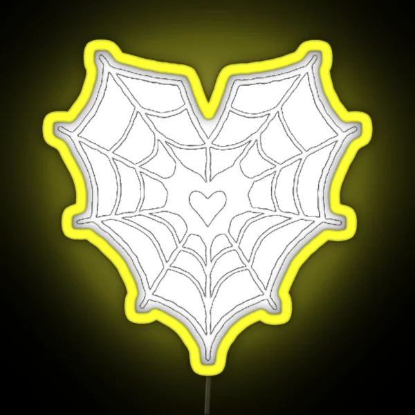 Cyber Y2k Spiderweb Heart RGB Neon Sign