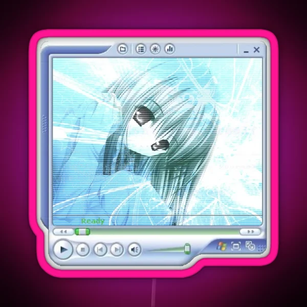 Cyberbore Webcore Anime Girl RGB Neon Sign