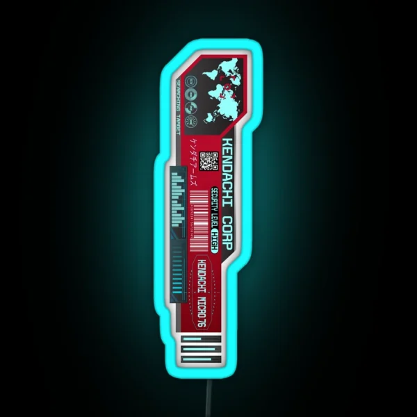 Cyberpunk Corporation Security Level High Micro 76 In Red RGB Neon Sign