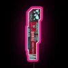 Retro-Futuristic RGB LED Security Sign with Vibrant Neon Color Accents