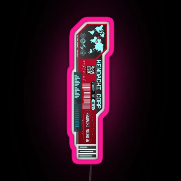 Cyberpunk Corporation Security Level High Micro 76 In Red RGB Neon Sign