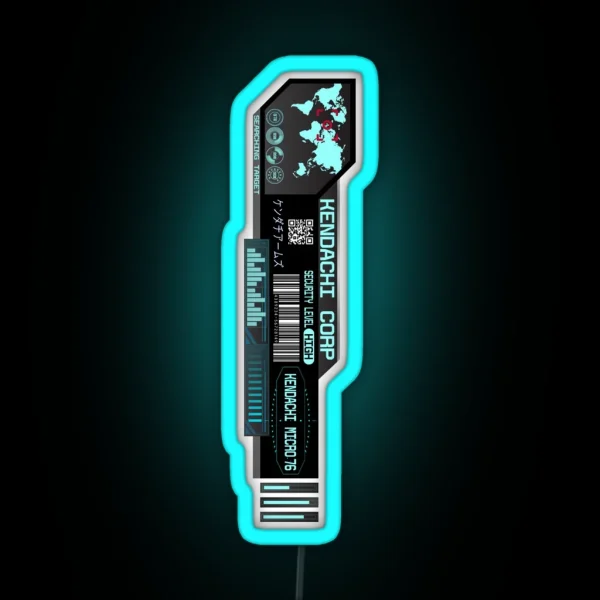 Cyberpunk Corporation Security Level High Micro 76 RGB Neon Sign