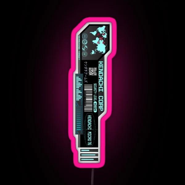 Cyberpunk Corporation Security Level High Micro 76 RGB Neon Sign