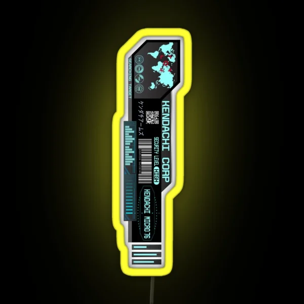 Cyberpunk Corporation Security Level High Micro 76 RGB Neon Sign