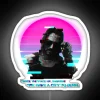 Vintage-inspired cyberpunk holiday decoration with Keanu Reeves' iconic neon lights.