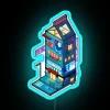 Electric cyberpunk aesthetic with colorful RGB glow milk bar sign