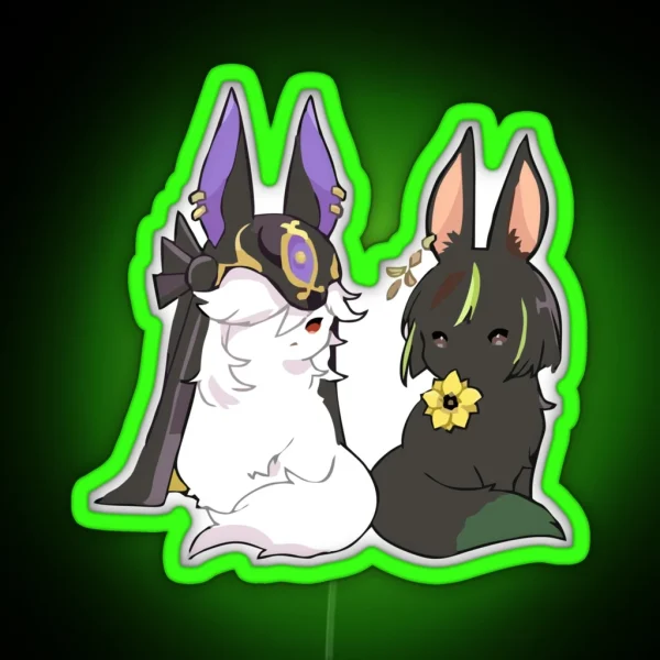 Cyno And Tighnari Cat Genshin Impact RGB Neon Sign