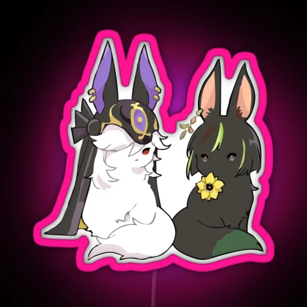Cyno And Tighnari Cat Genshin Impact RGB Neon Sign