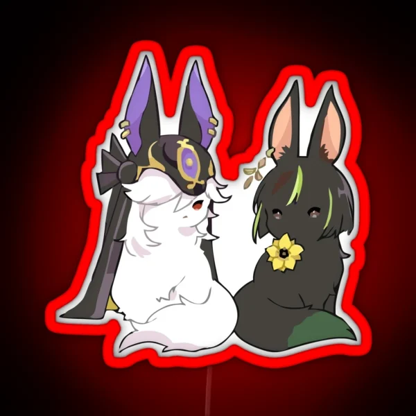 Cyno And Tighnari Cat Genshin Impact RGB Neon Sign