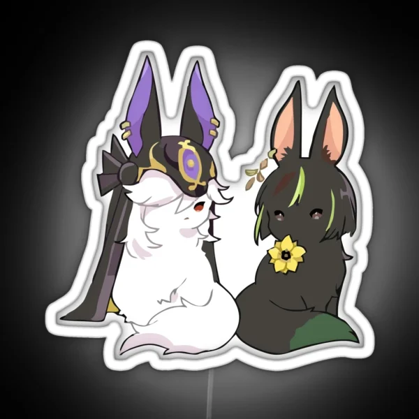 Cyno And Tighnari Cat Genshin Impact RGB Neon Sign