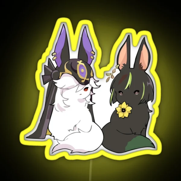 Cyno And Tighnari Cat Genshin Impact RGB Neon Sign