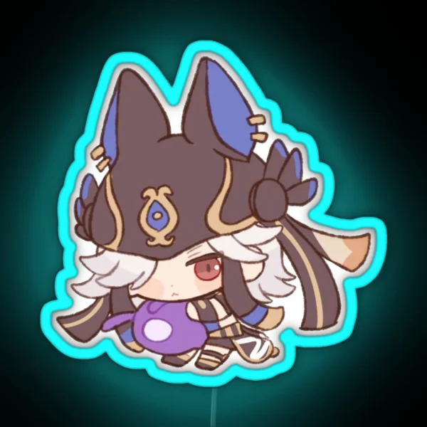 Cyno Chibi Kawaii Genshin Impact RGB Neon Sign