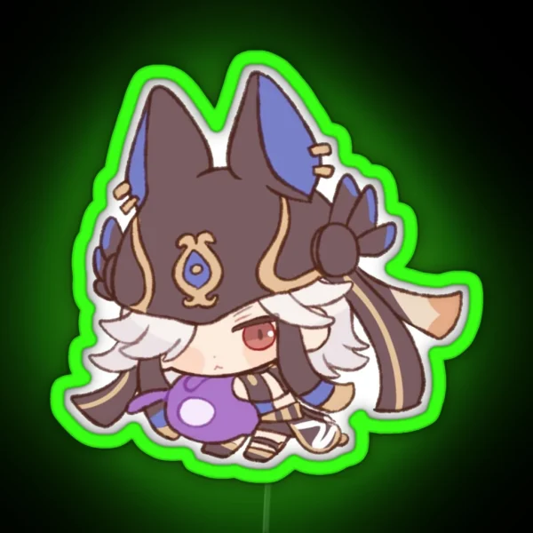 Cyno Chibi Kawaii Genshin Impact RGB Neon Sign