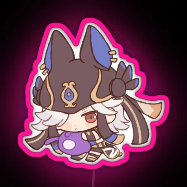 Cyno Chibi Kawaii Genshin Impact RGB Neon Sign