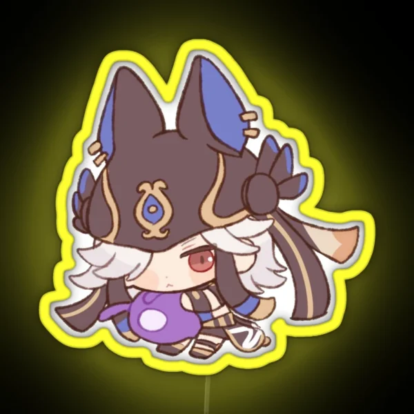 Cyno Chibi Kawaii Genshin Impact RGB Neon Sign