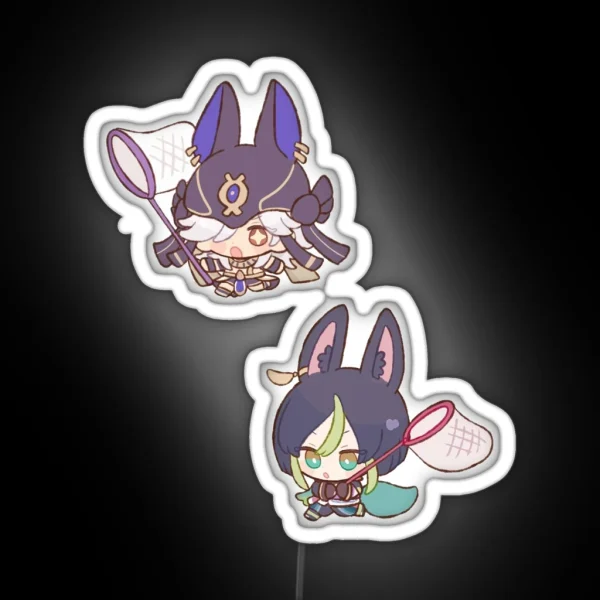 Cyno Tighnari Chibi Cute Genshin Impact Sumeru RGB Neon Sign