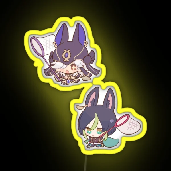 Cyno Tighnari Chibi Cute Genshin Impact Sumeru RGB Neon Sign