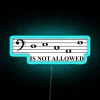 Vibrant Bass Clef Neon Sign with Black Background and RGB Lights