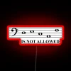 Neon Bass Clef Decor with Forbidden Note Prohibition Style Signage