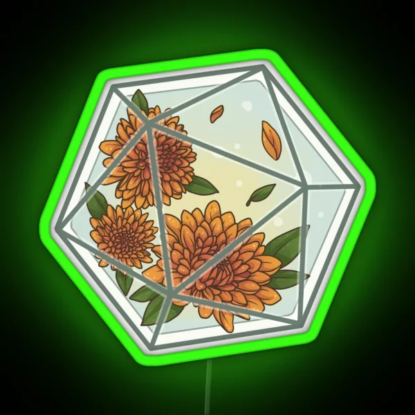 D20 Chrysanthemum RGB Neon Sign