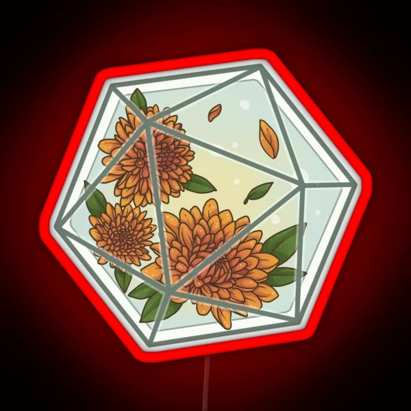 D20 Chrysanthemum RGB Neon Sign