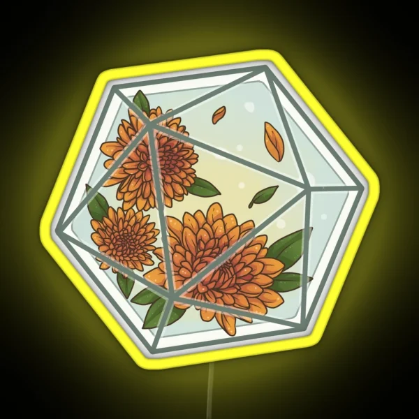 D20 Chrysanthemum RGB Neon Sign