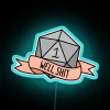 Vibrant D20 phrase with colorful Well Shit RGB lighting.