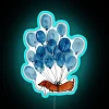 Vibrant RGB Neon Wall Decor Featuring Adorable Dachshunds and Balloons