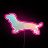 Cozy Dachshund Home Decor Neon Sign in Vibrant Rainbow Colors