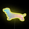 Colorful Geometric Pattern Silhouettes of Dogs in Soft Pastel Hues