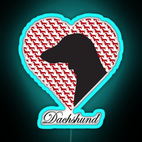 Dachshund Heart Design RGB Neon Sign