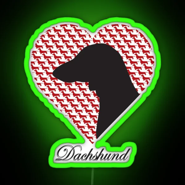 Dachshund Heart Design RGB Neon Sign