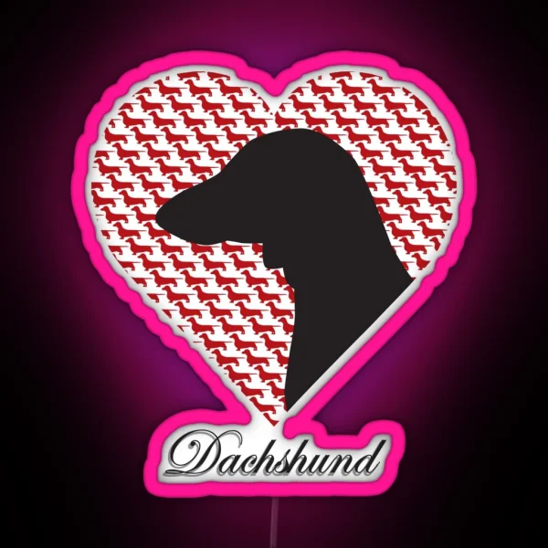 Dachshund Heart Design RGB Neon Sign