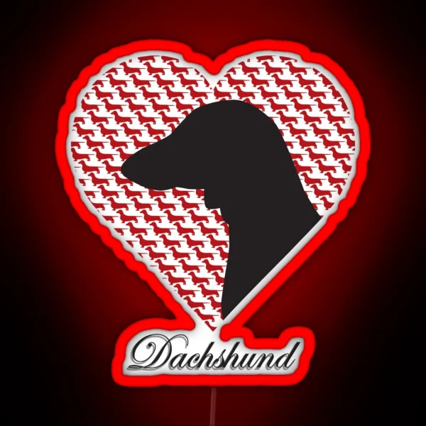 Dachshund Heart Design RGB Neon Sign