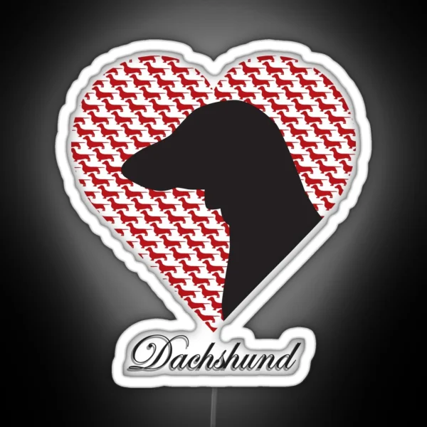 Dachshund Heart Design RGB Neon Sign