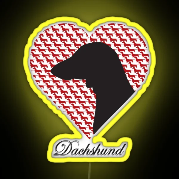 Dachshund Heart Design RGB Neon Sign