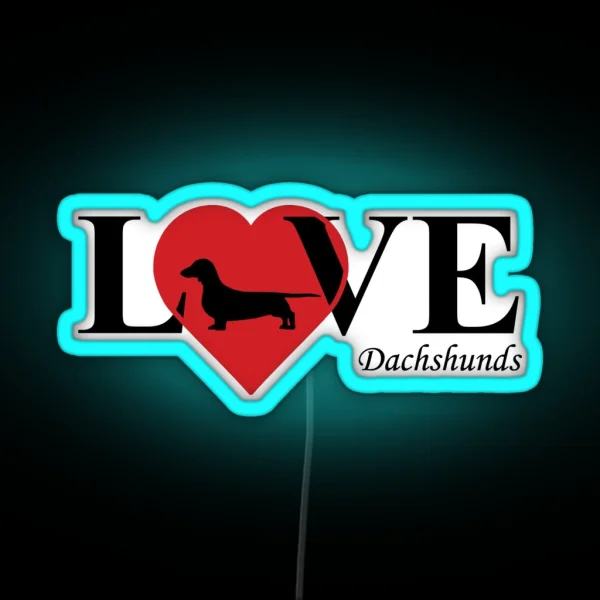Dachshund LOVE RGB Neon Sign