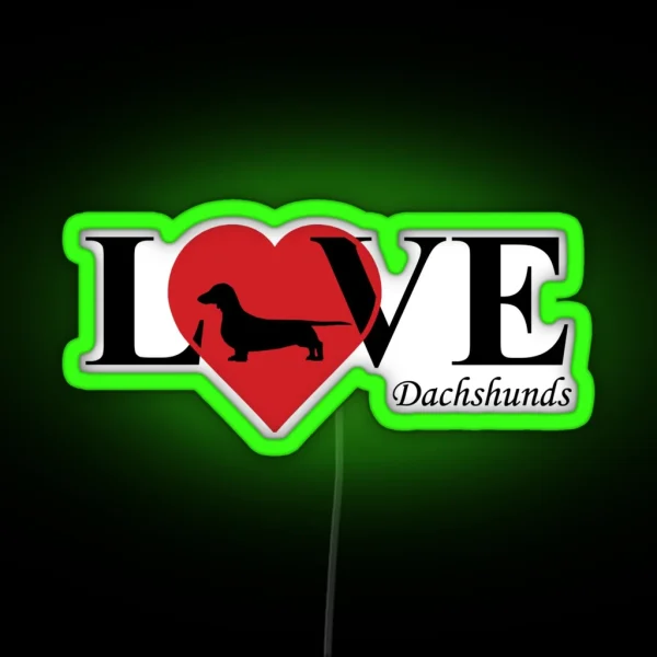 Dachshund LOVE RGB Neon Sign